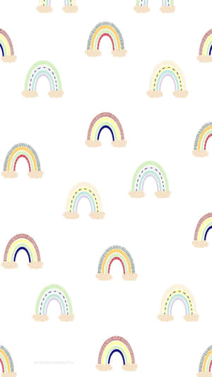 A Pastel Rainbow Of Color On An Iphone Wallpaper