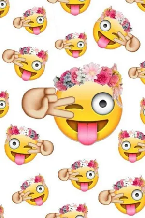 A Pattern Of Emojis With Flowers On Them Wallpaper
