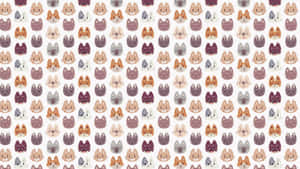 A Pattern Of Foxes With Orange And Brown Colors Wallpaper