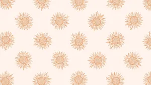 A Pattern Of Sunflowers On A Beige Background Wallpaper