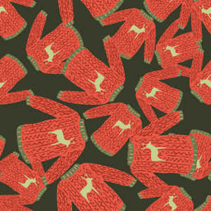 A Pattern Of Sweaters With Deer On It Wallpaper