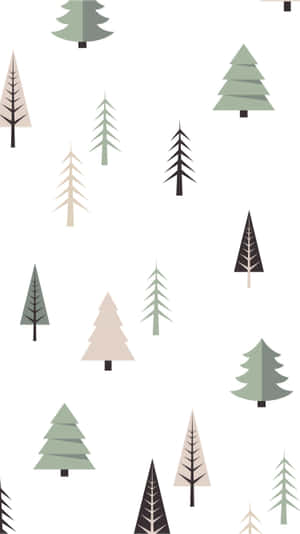 A Pattern Of Trees On A White Background Wallpaper