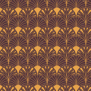 A Pattern With A Fan Design In Brown And Orange Wallpaper