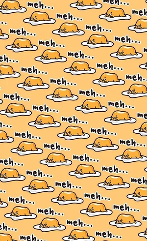 A Pattern With A Yellow Background And A Yellow Cat Wallpaper