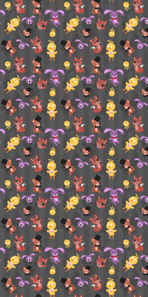 A Pattern With Many Different Characters On It Wallpaper