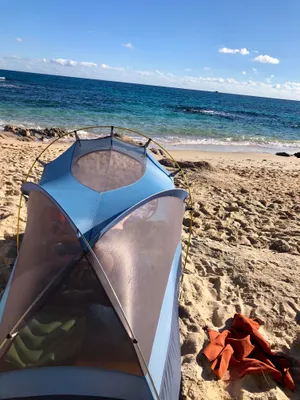 A Peaceful Beach Camping Experience Wallpaper