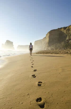 A Peaceful Beach Walk Wallpaper