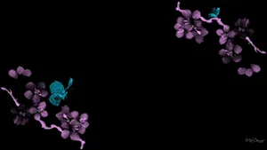 A Peaceful Evening In Nature With A Stunning Dark Cherry Blossom Tree In The Background Wallpaper