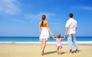 A Peaceful Stroll On A Beautiful Beach Wallpaper