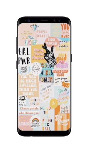 A Phone With A Lot Of Stickers On It Wallpaper