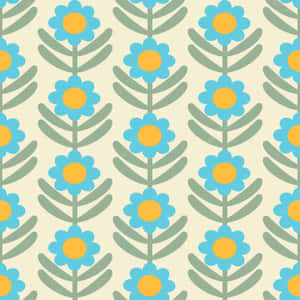 A Piece Of Time - Retro Floral Design Wallpaper