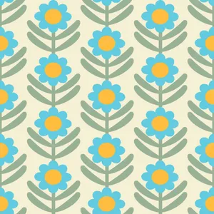 A Piece Of Time - Retro Floral Design Wallpaper