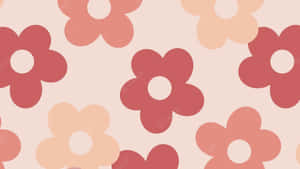 A Pink And Beige Flower Pattern Wallpaper