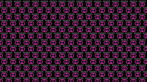 A Pink And Black Pattern With Circles Wallpaper