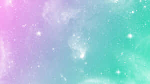 A Pink And Blue Galaxy Wallpaper With Stars Wallpaper