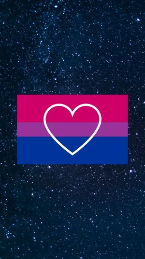 A Pink And Blue Heart With A Star Background Wallpaper