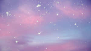 A Pink And Purple Sky With Stars And Stars Wallpaper