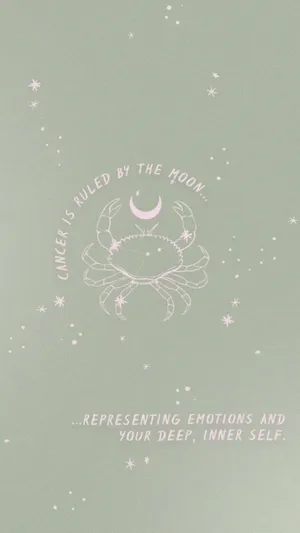 A Pink And White Card With The Words,'overruled By The Moon' Wallpaper