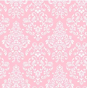 A Pink And White Damask Pattern Wallpaper