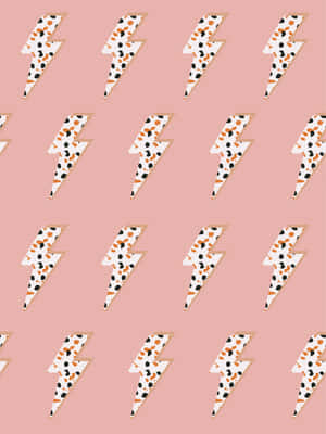 A Pink And White Lightning Bolt Pattern Wallpaper