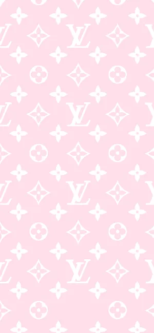 A Pink And White Louis Vuitton Pattern Wallpaper