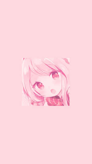 A Pink Anime Girl With Long Hair Wallpaper