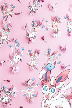 A Pink Background With A Bunch Of Paper Cut Outs Wallpaper