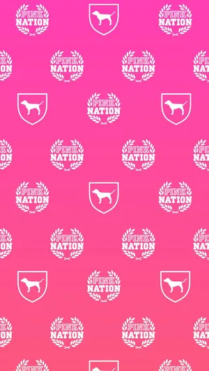 A Pink Background With White Dog Logos Wallpaper