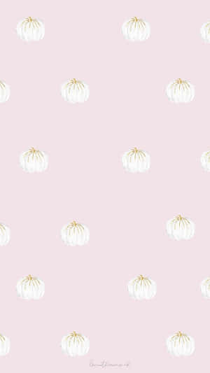 A Pink Background With White Flowers On It Wallpaper