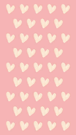 A Pink Background With White Hearts On It Wallpaper