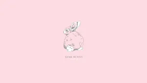 A Pink Bunny With The Words'tee Ru' On It Wallpaper