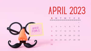 A Pink Calendar With A Mustache And Glasses Wallpaper