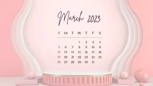 A Pink Calendar With The Word March 2013 Wallpaper