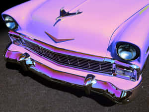A Pink Car Parked On The Street Wallpaper