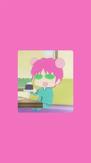 A Pink Cat With Pink Hair Sitting At A Table Wallpaper