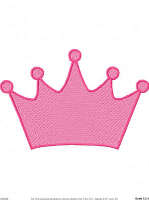 A Pink Crown Embroidery Design Wallpaper