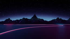 A Pink Light Trail In The Night Sky Wallpaper