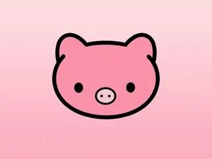 A Pink Pig Head On A Pink Background Wallpaper