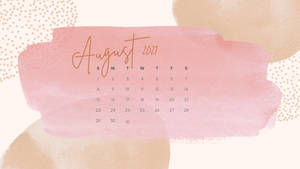 A Pink Watercolor Calendar With The Word August 2020 Wallpaper