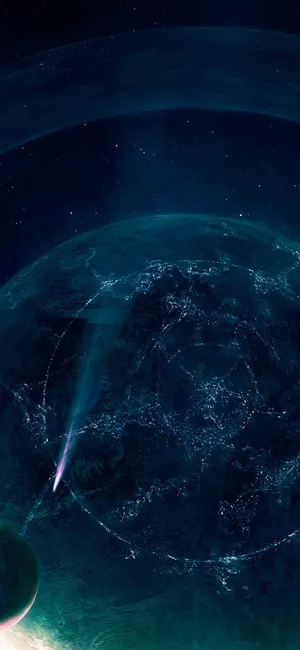 A Planet With A Star In The Middle Wallpaper