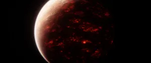 A Planet With Red Lights In The Background Wallpaper