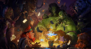 A Player Engrossed In The Warcraft-themed Card Game - Hearthstone Wallpaper