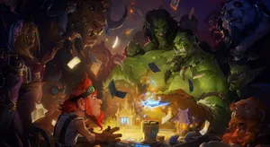 A Player Engrossed In The Warcraft-themed Card Game - Hearthstone Wallpaper