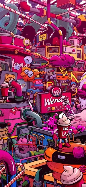 A Playful And Colorful Display Of Popular Cartoon Characters. Wallpaper