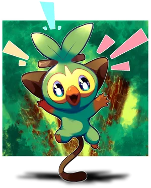 A Playful Grookey - Pokemon Character In A Beautiful Sunshine Forest Wallpaper
