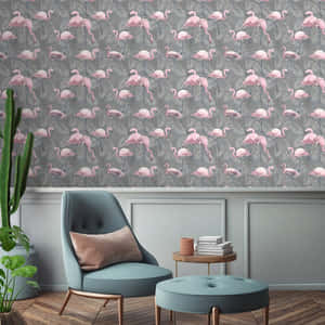 A Pop Of Color - Grey And Pink Wallpaper