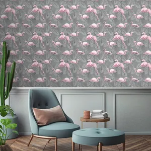 A Pop Of Color - Grey And Pink Wallpaper