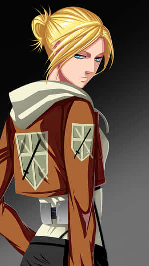 A Portrait Of Annie Leonhart, The Fearless Warrior From Attack On Titan Wallpaper