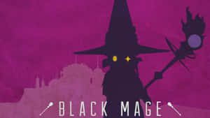 A Powerful Black Mage Drenched In Shadow And Blue Light From The Popular Final Fantasy Series Wallpaper