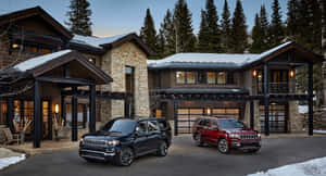 A Pristine Jeep Wagoneer Conquering The Great Outdoors. Wallpaper